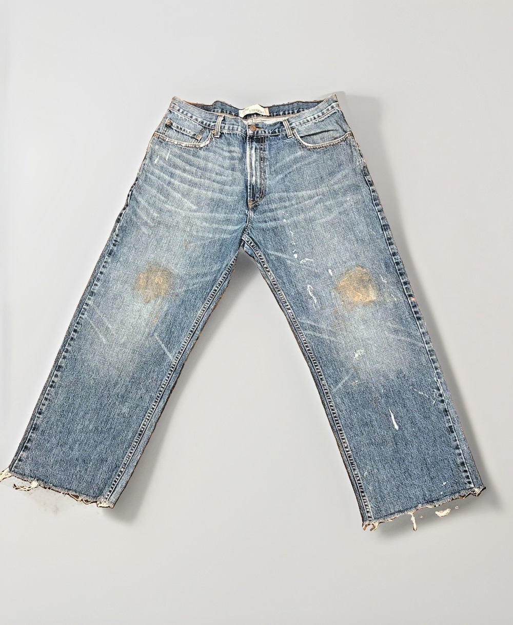 VTG Y2K Levi's 569 Loose Straight Baggy Skater Jeans Paint Splatter 36x28 HK
